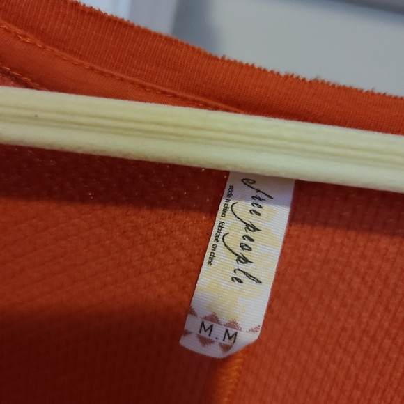 Free People Masquerade Embroidered Cuff Thermal Shirt Medium - Picture 2 of 3